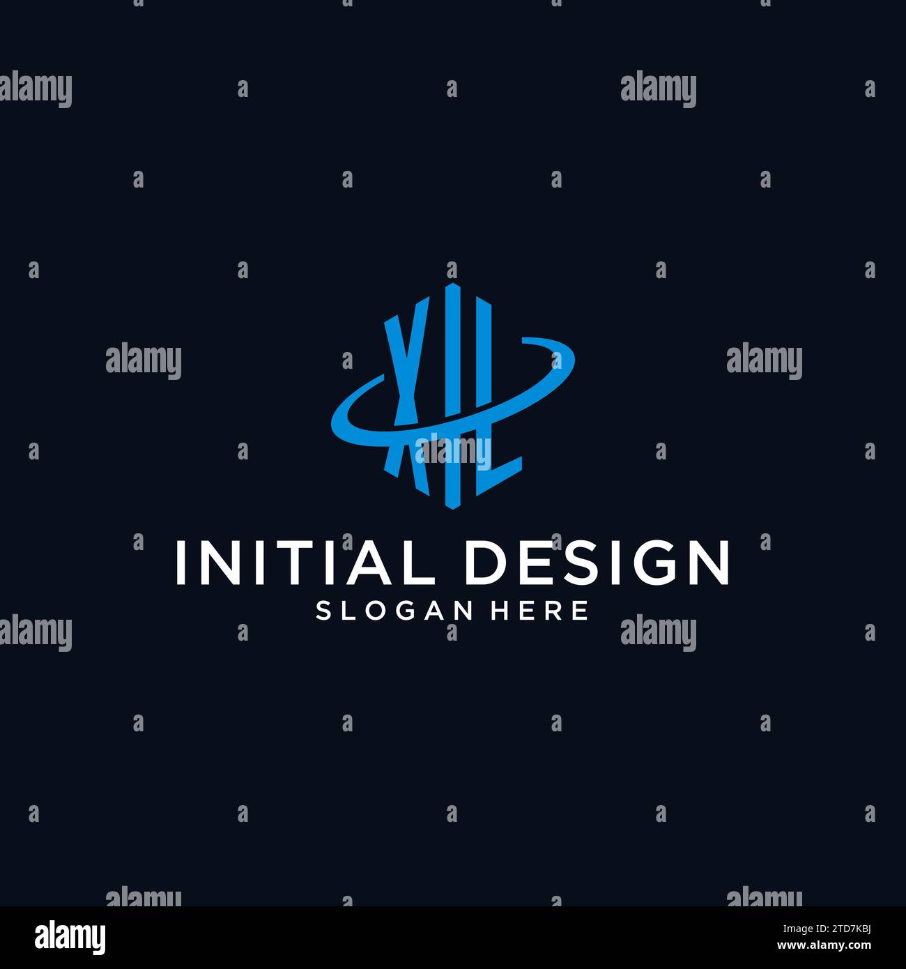 XL initial monogram logo with hexagonal shape and swoosh design ideas ...