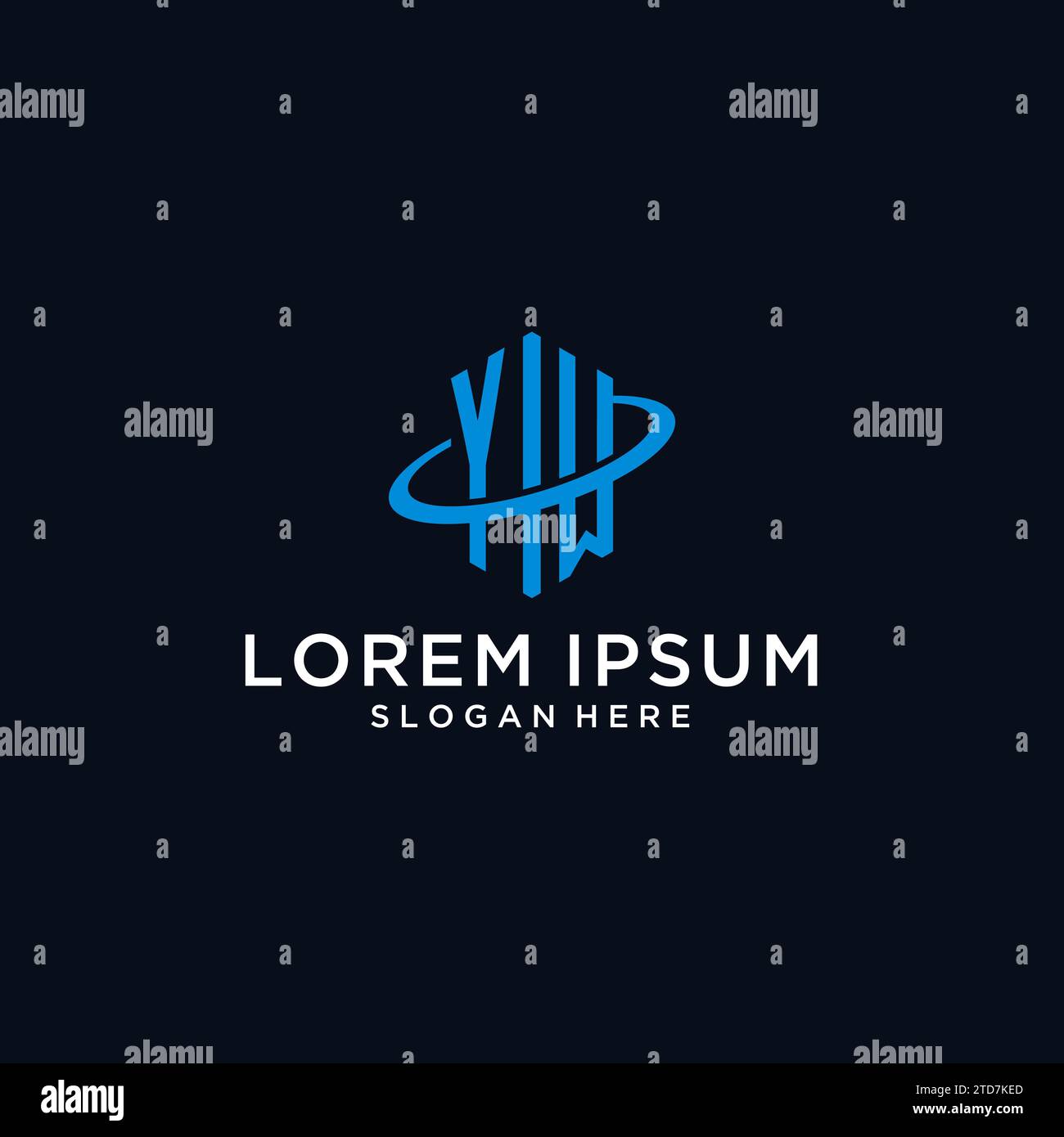 YM initial monogram logo with hexagonal shape and swoosh design ideas Stock Vector