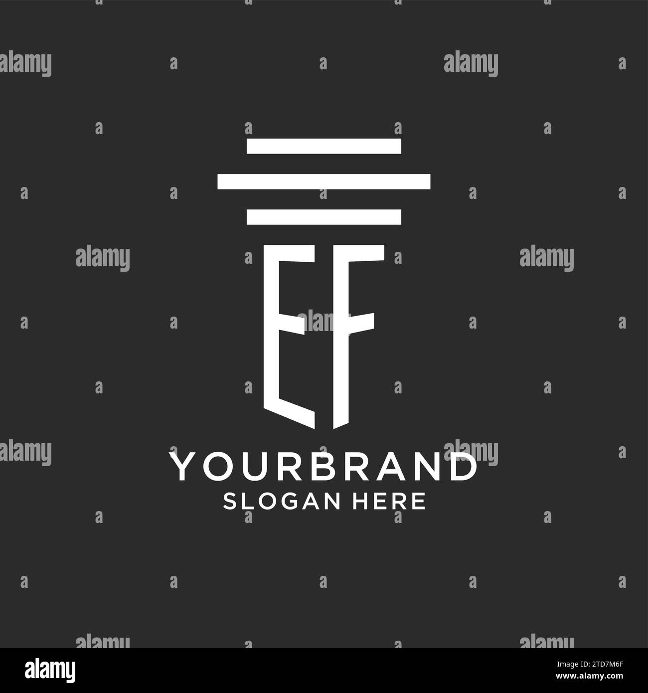 EF initials with simple pillar logo design, creative legal firm logo ...