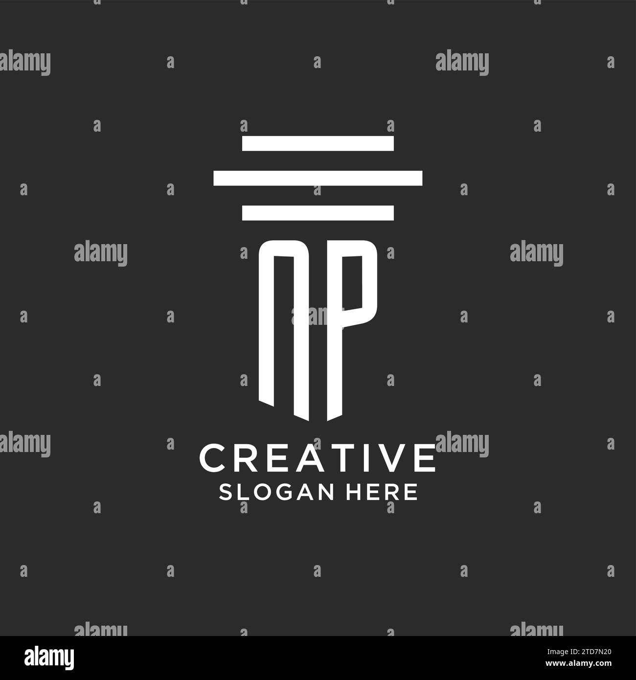 NP initials with simple pillar logo design, creative legal firm logo ...