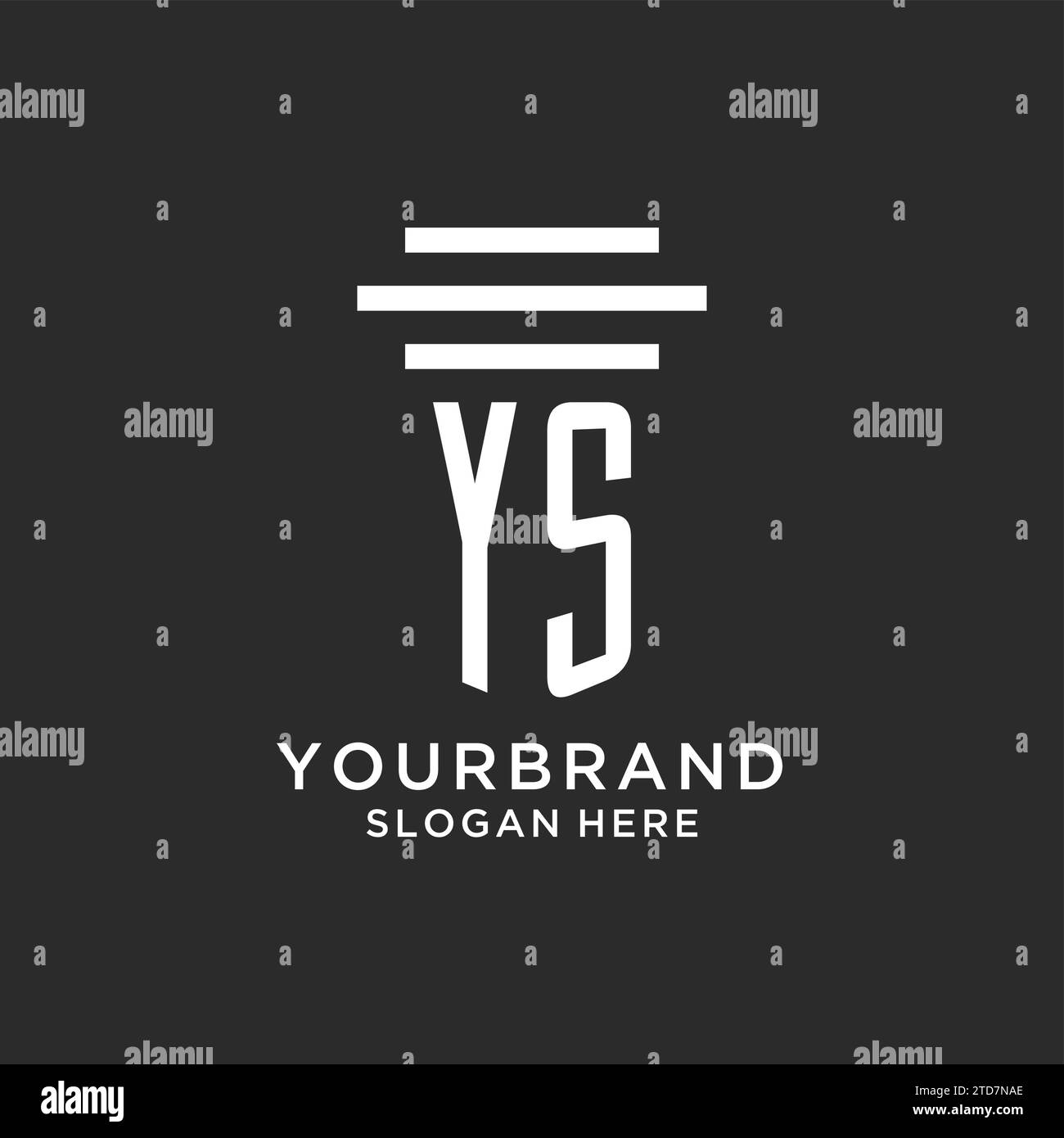 YS initials with simple pillar logo design, creative legal firm logo ...