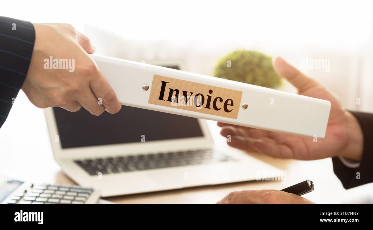 Staff send a documents Invoice folder to manager. Accounting, Accounts