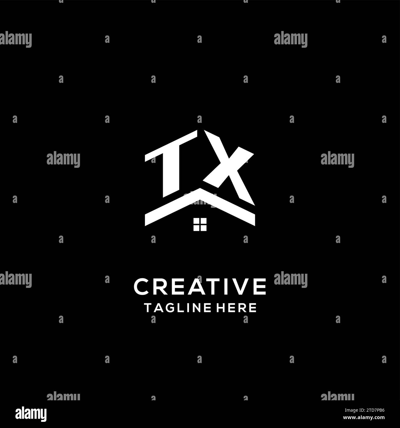 Tx Initial Initial TX logo with abstract home roof, simple and clean real estate ...