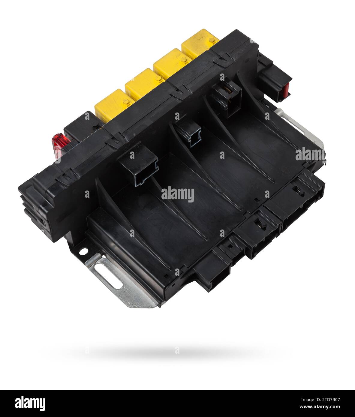 Fuse box and black relay in the car's electrical circuit during vehicle