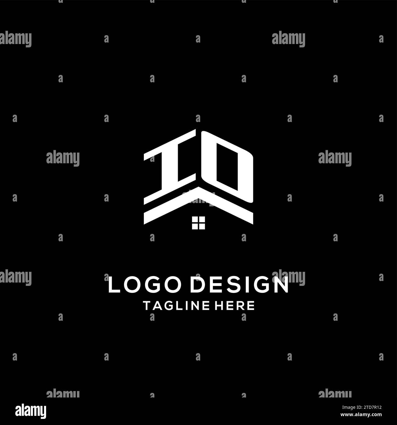 Initial IO logo with abstract home roof, simple and clean real estate ...