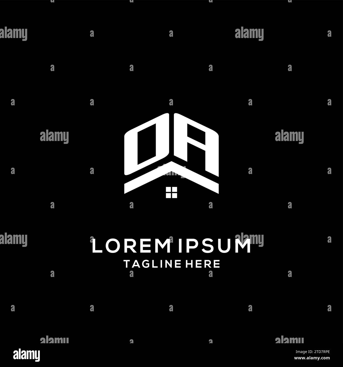 Initial OA logo with abstract home roof, simple and clean real estate ...