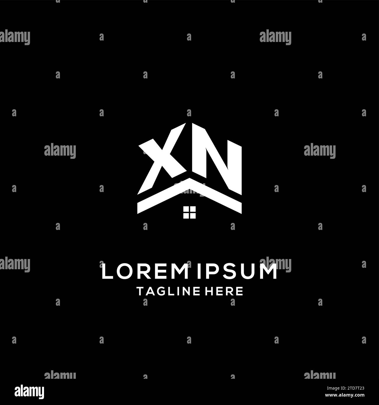 Initial XN logo with abstract home roof, simple and clean real estate ...