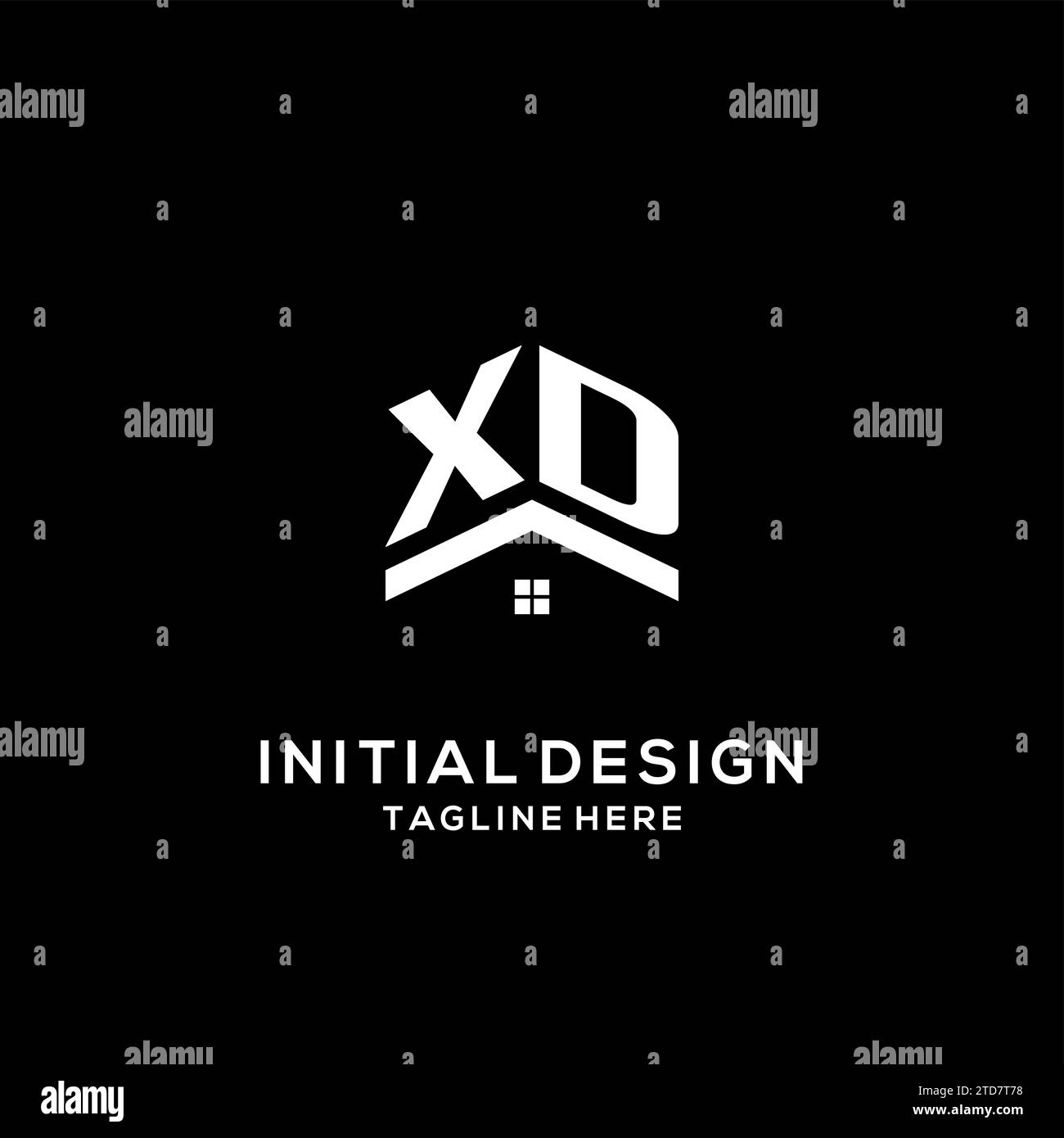Initial XD logo with abstract home roof, simple and clean real estate ...