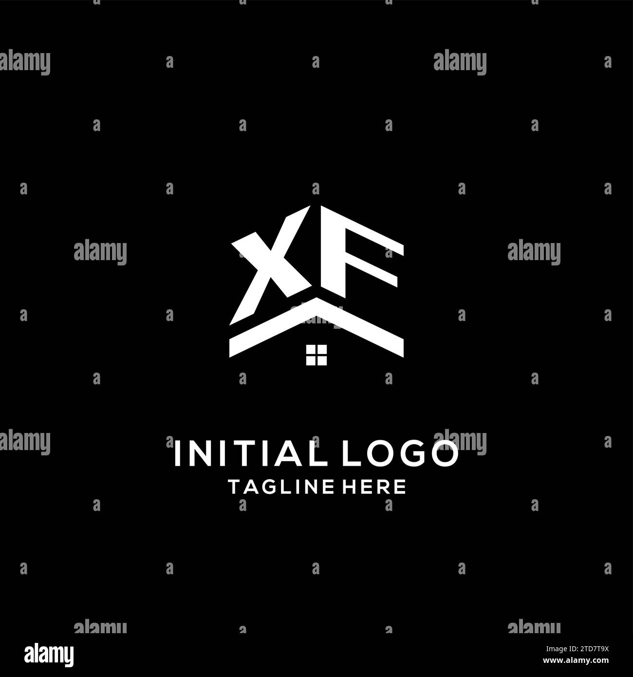 Initial XF logo with abstract home roof, simple and clean real estate ...