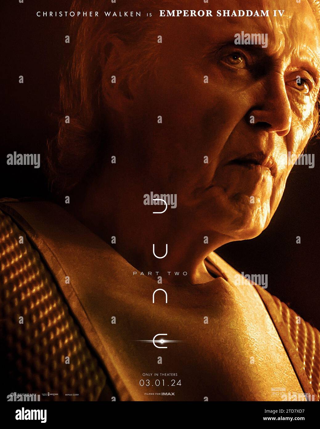 USA. Christopher Walken in the (C)Warner Bros. new film: Dune: Part Two ( 2024). Plot: This follow-up film will explore the mythic journey of Paul  Atreides as he unites with Chani and the, image size:1039x1390