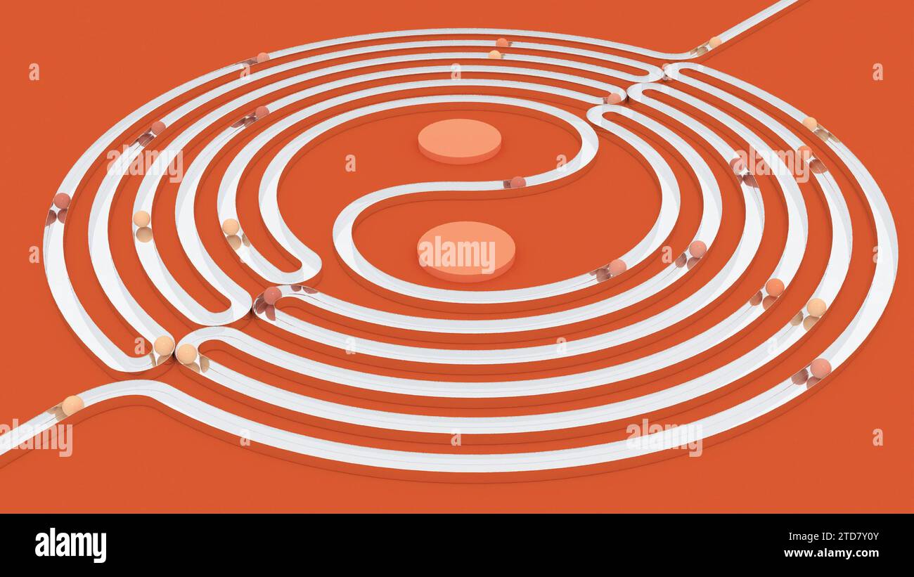 Round labyrinth move for path intro 3d render Stock Photo - Alamy