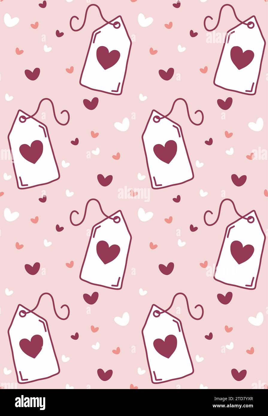 Pink pattern for Valentine's Day and wedding decoration Stock Vector