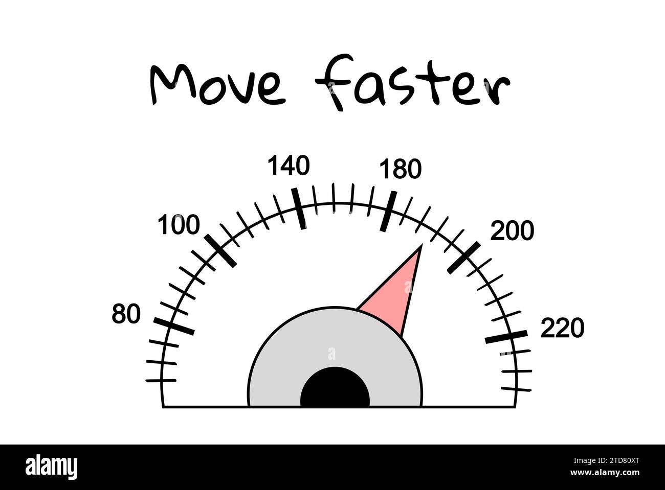 Speedometer. Move Faster. Doodle illustration Stock Vector