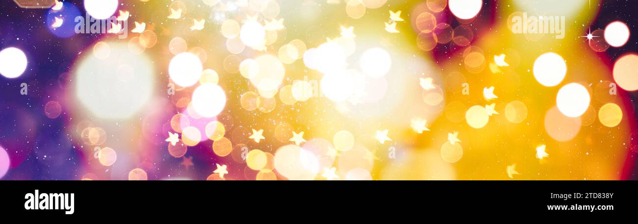 Abstract light celebration background with defocused golden lights for ...