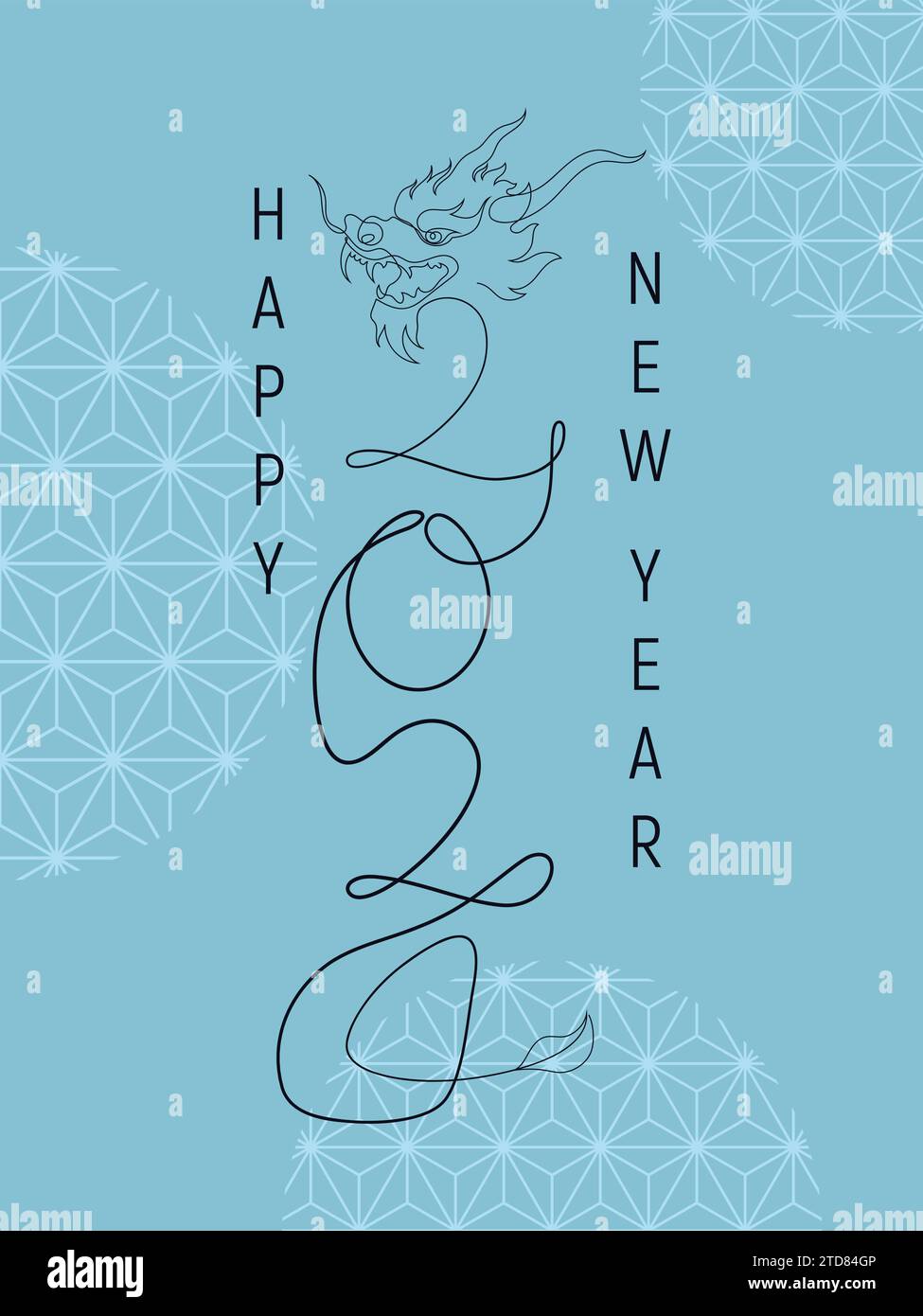 New year 2024 invitation luxury design template. Vector illustration on color background for greeting card, flyers, poster. Stock Vector
