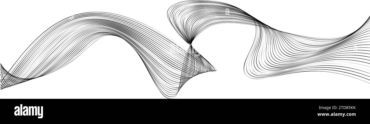 black and white wavy stripes background. Vector illustration Stock ...