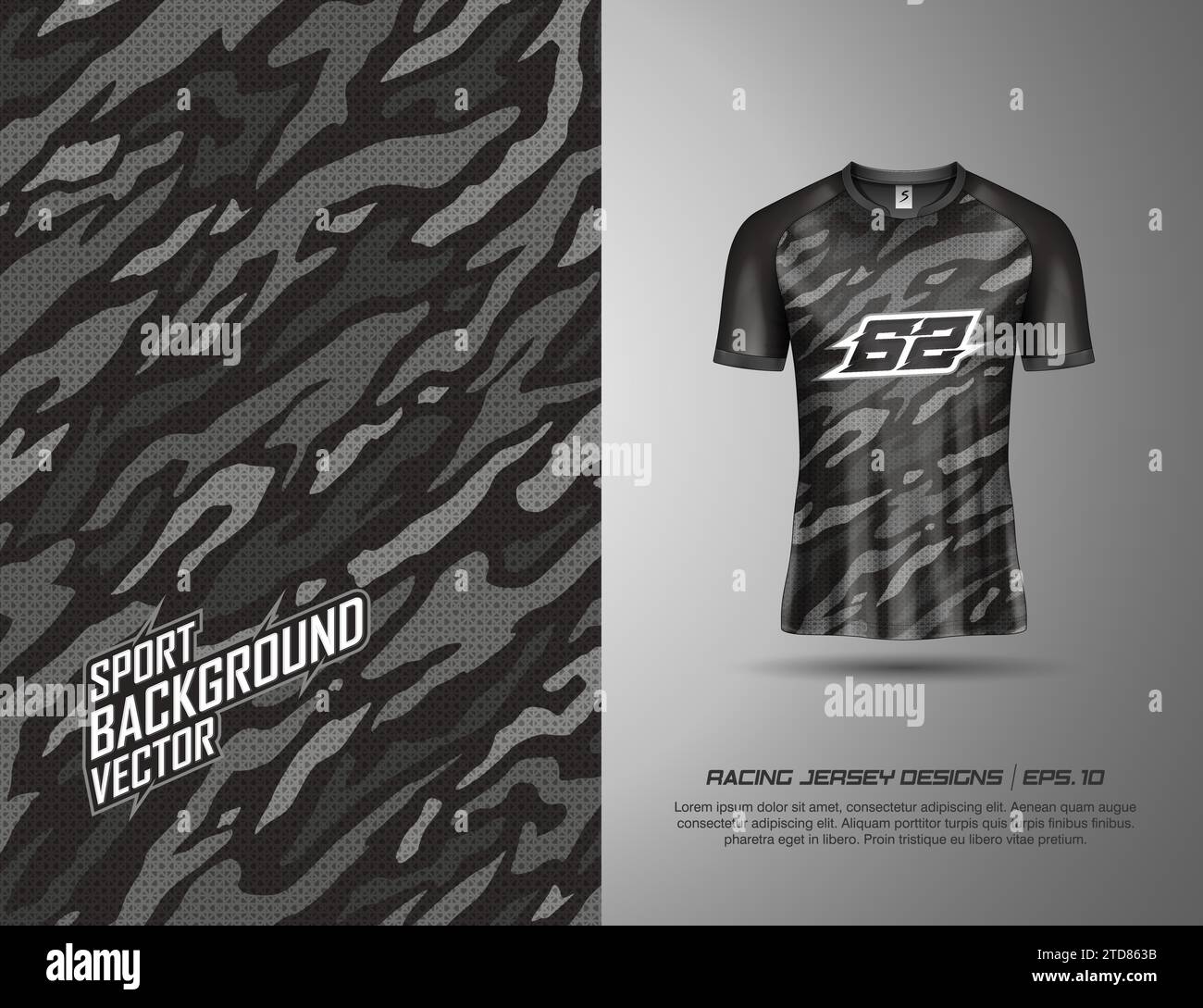 Tshirt sports design for racing, jersey, cycling, football, gaming Stock Vector