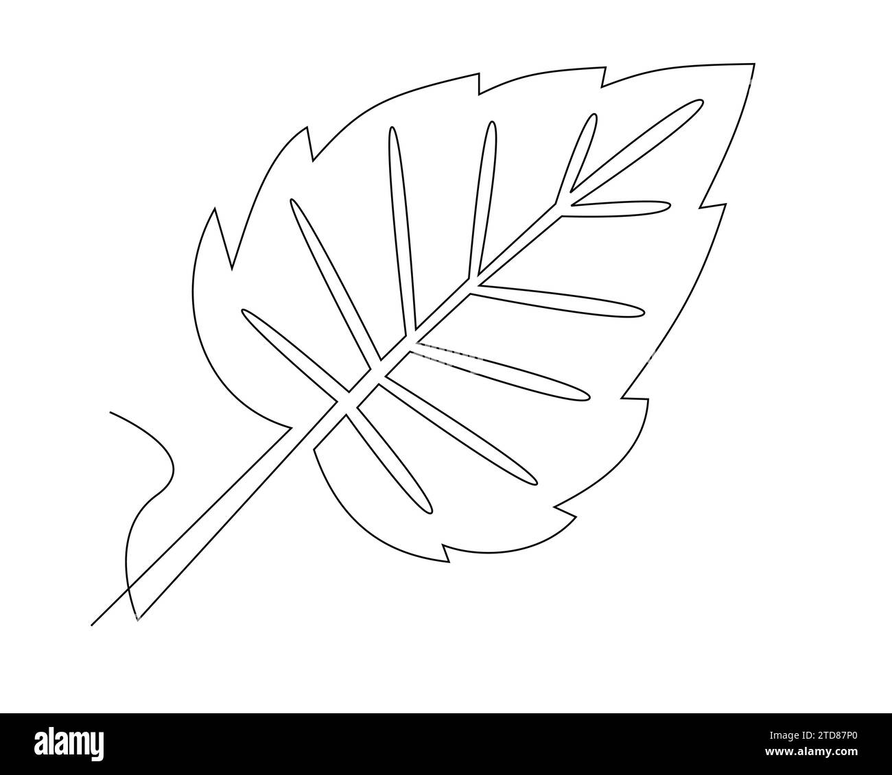 tropical leaf icon over white background  flat design  vector illustration Stock Vector
