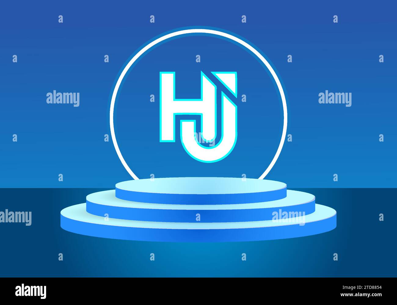 Letter HJ blue logo sign. Vector logo design for business. Stock Vector