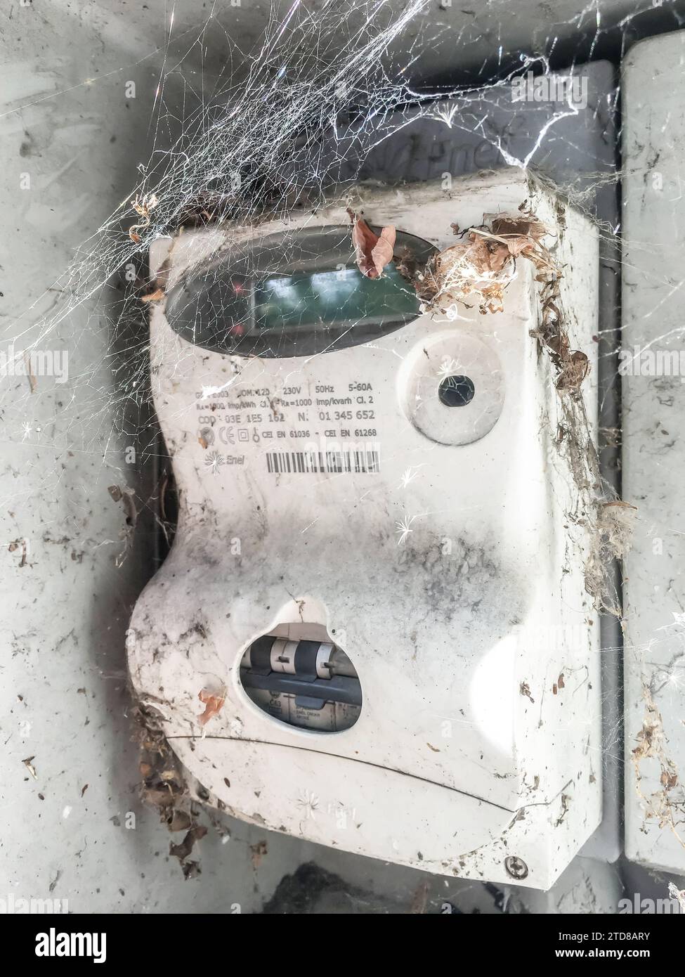 Disused electrical box. Vintage. Abandoned. Stock Photo