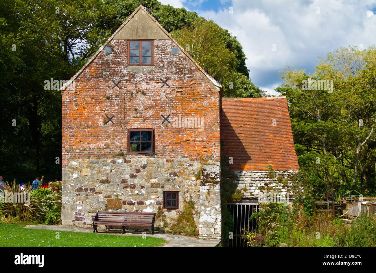 Outside Elevation Of Place Mill, Grade 2 Listed Red Brick Monastic Mill Associated With Christchurch Priory Stock Photo