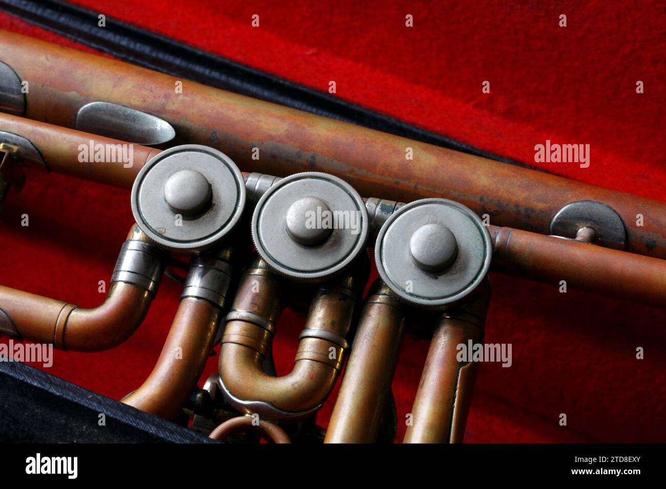 Rotary valve or valved trumpet. Brass Instrument Stock Photo Alamy