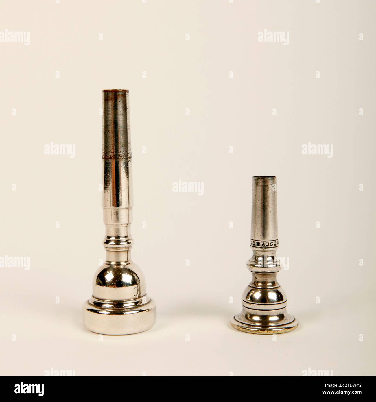 Trumpet and mouthpieces comparison Stock Photo Alamy