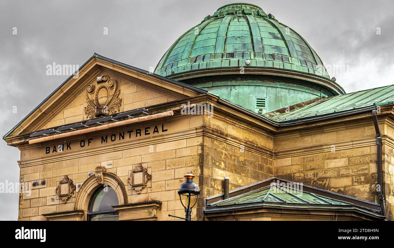 Copper dome and roof with a beautiful patina on the historic Bank of