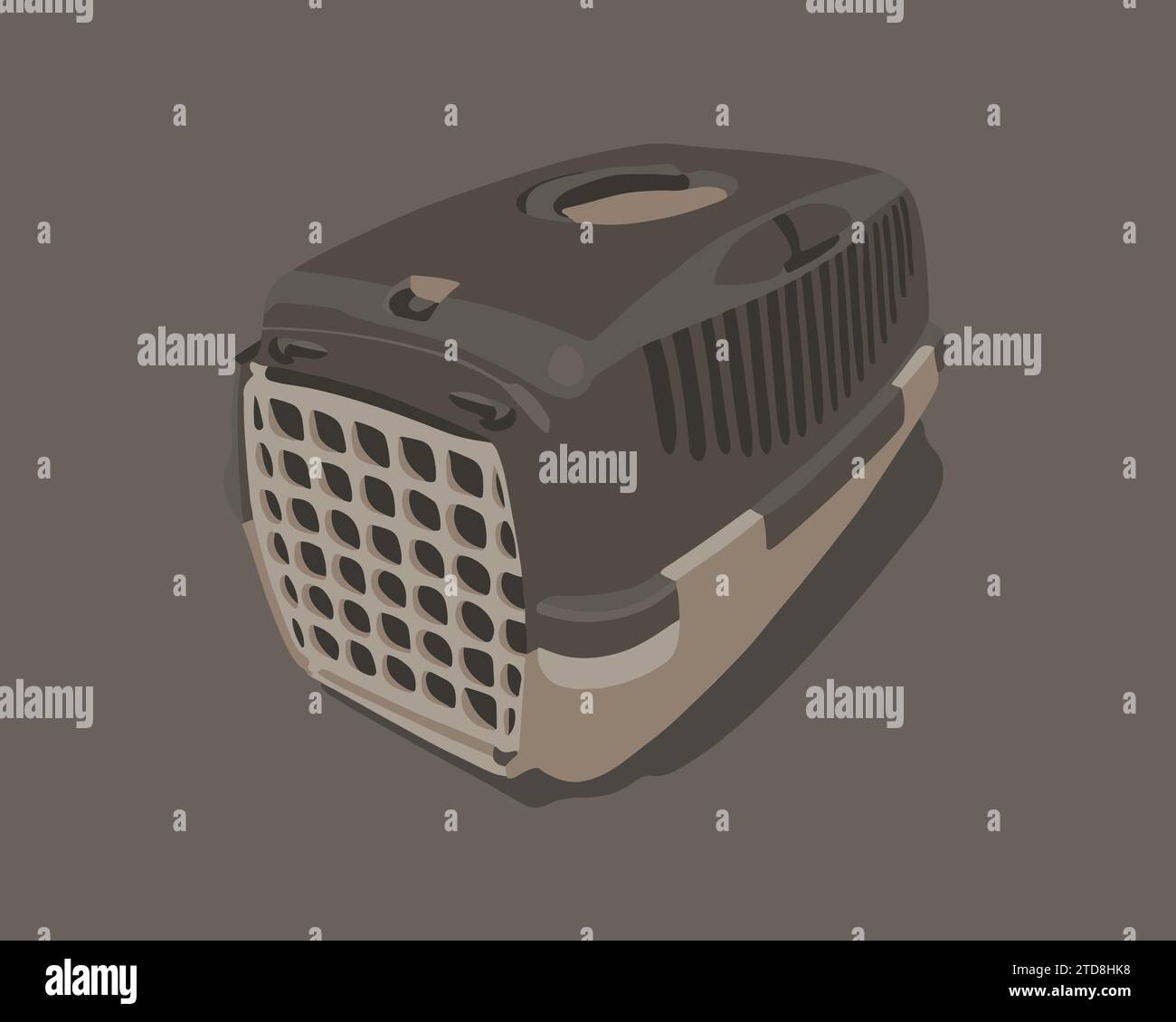 Cat carrier vector isolated illustration. Transporting a cat Stock