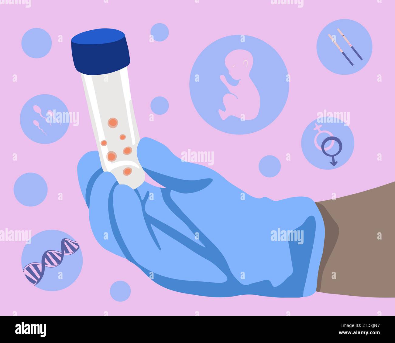 Artificial insemination vector isolated illustration. Egg freezing