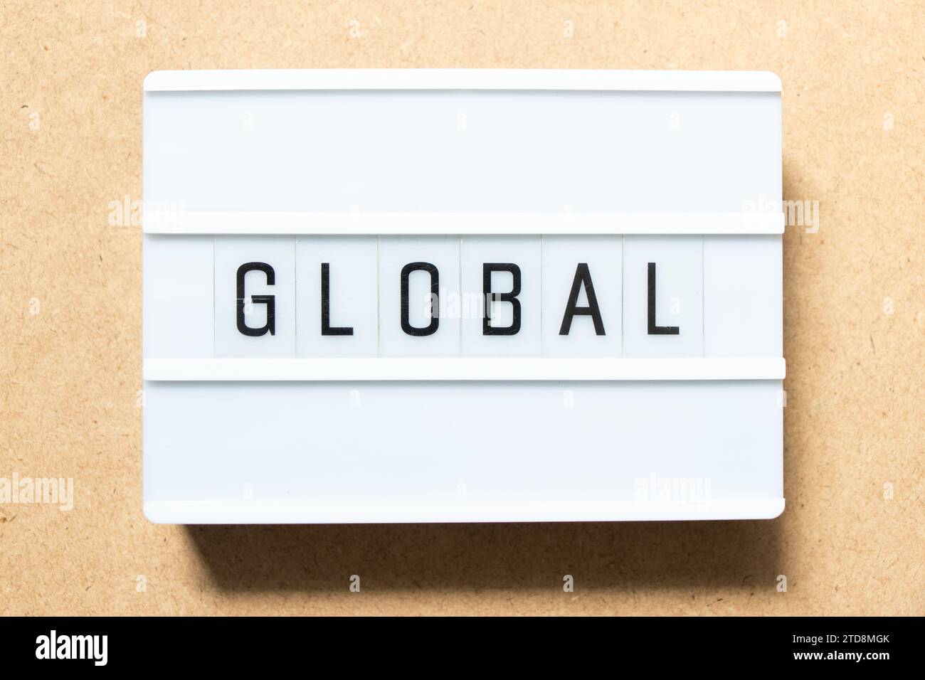 Lightbox with word global on wood background Stock Photo