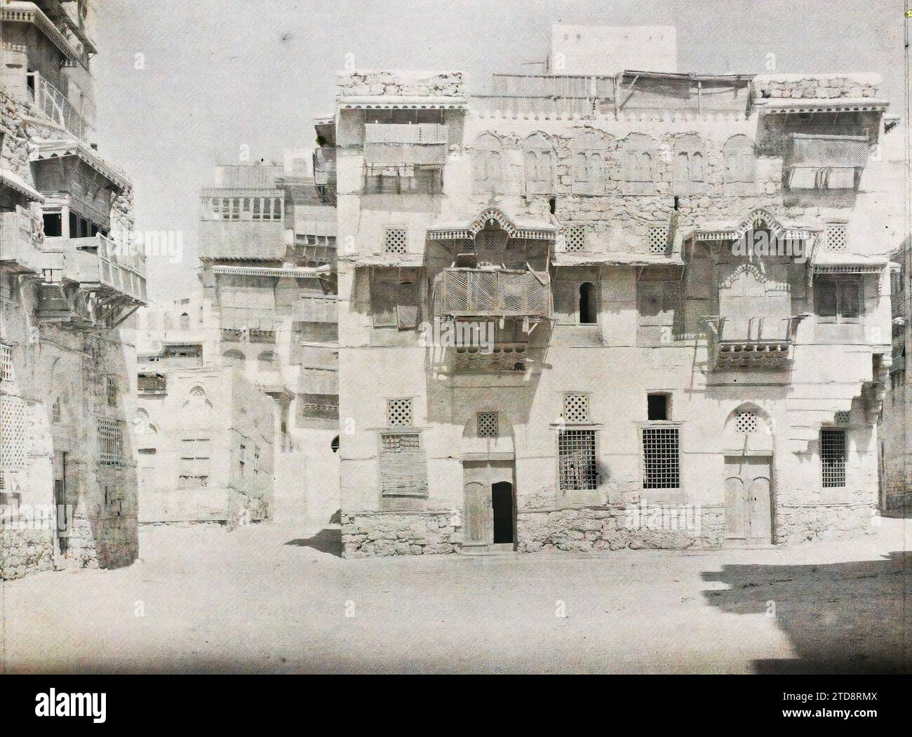Jeddah, Arabia Square and facade of traditional house, Habitat, Architecture, Dwelling