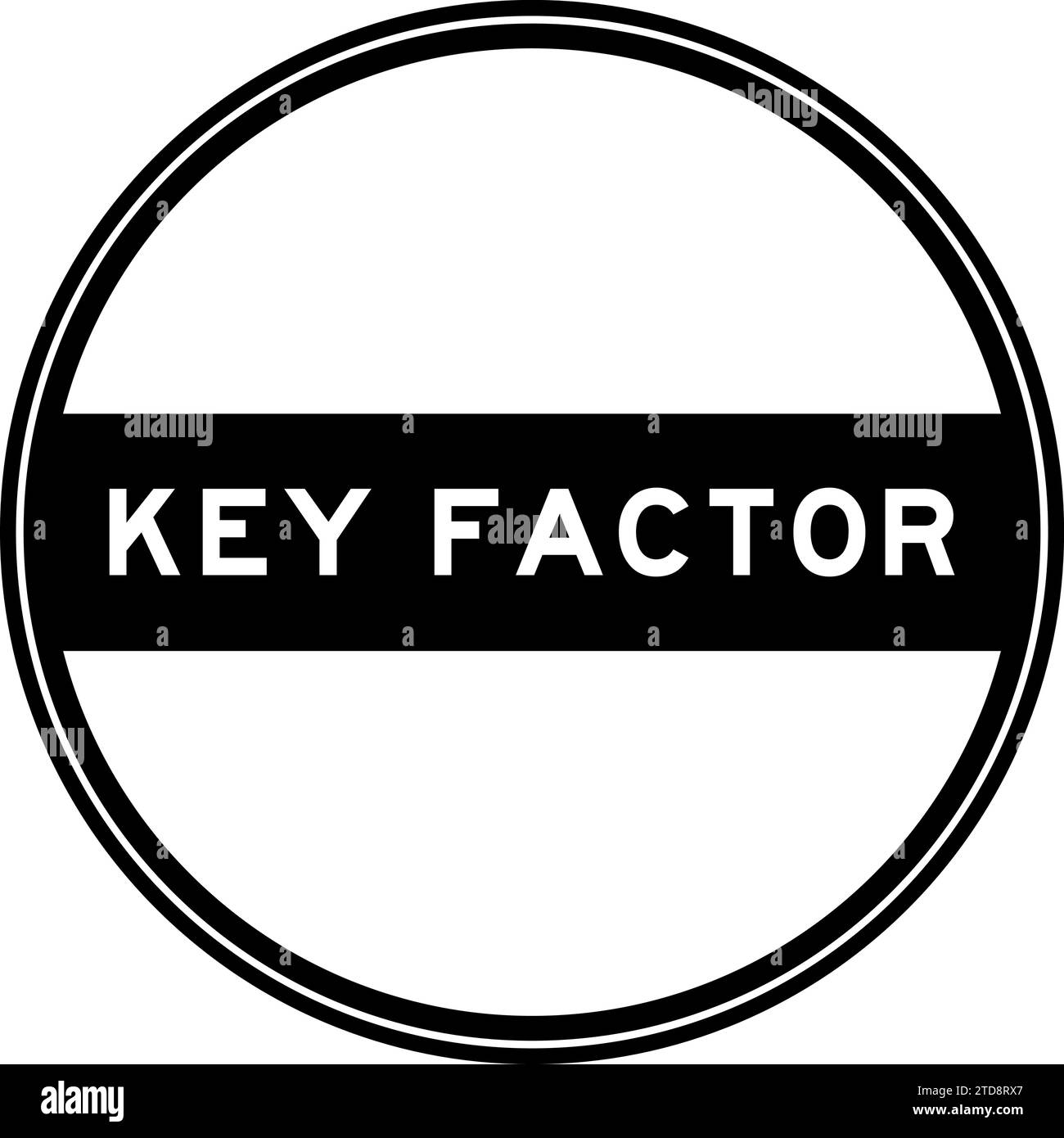Black color round seal sticker in word key factor on white background ...