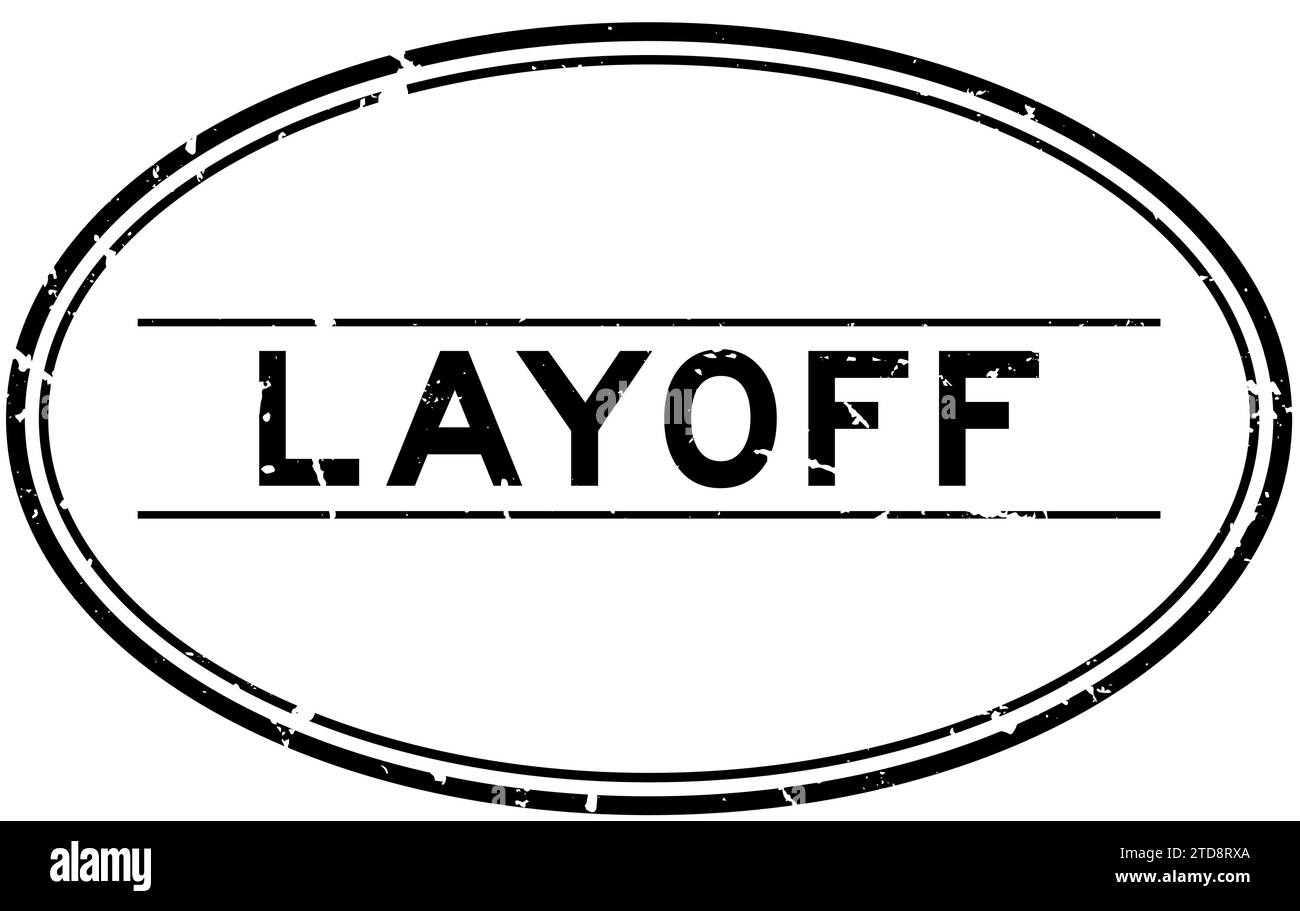 Grunge black layoff word oval rubber stamp in white background Stock