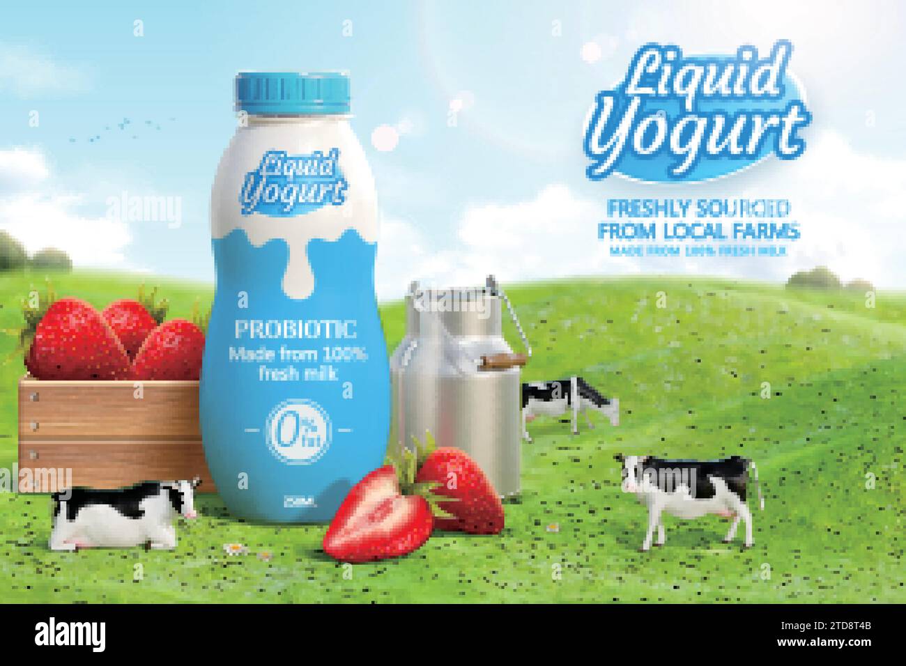 Farm owned yogurt drink ad banner Stock Vector Image & Art Alamy