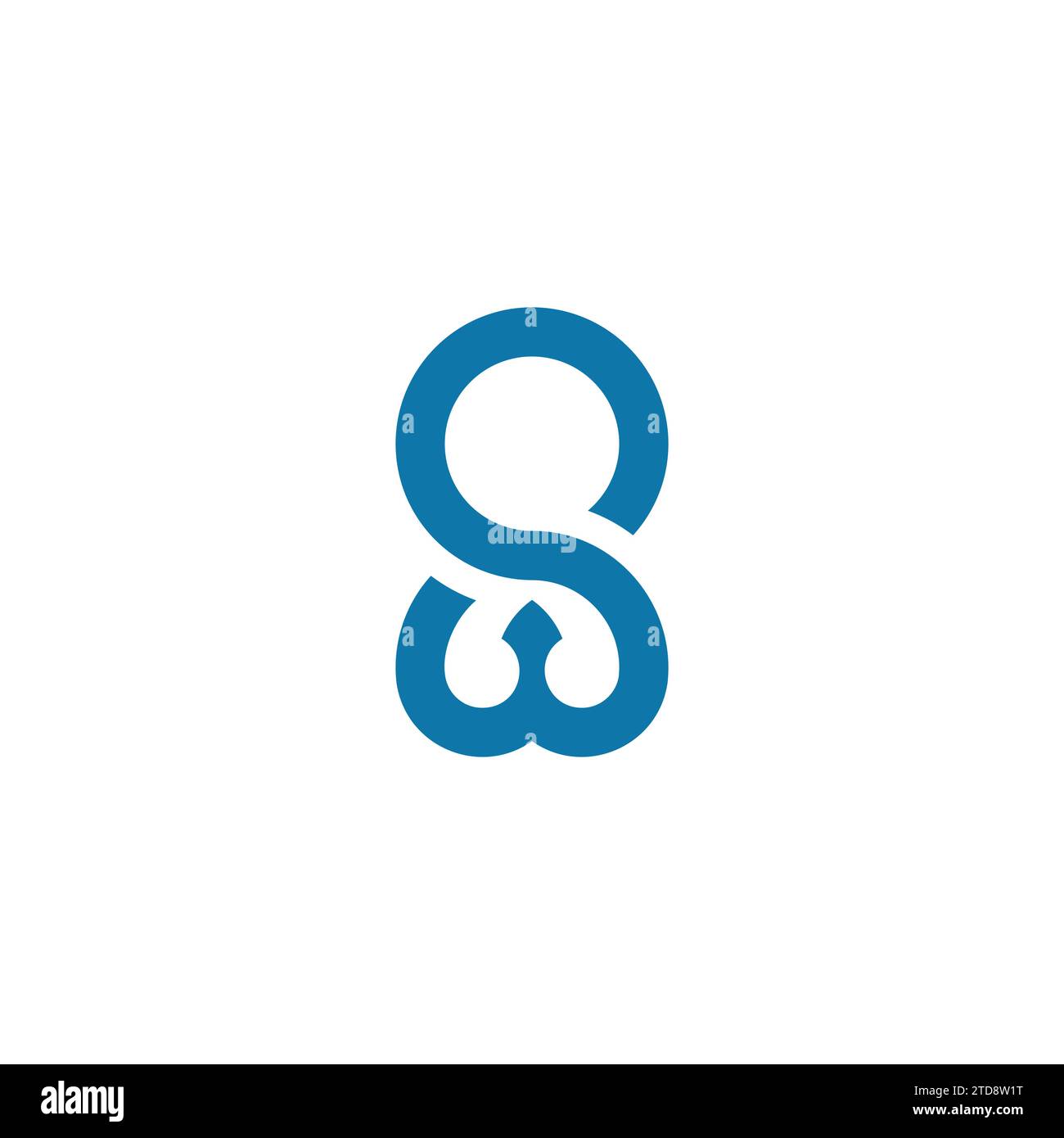 letter sw blue shape loop logo vector Stock Vector