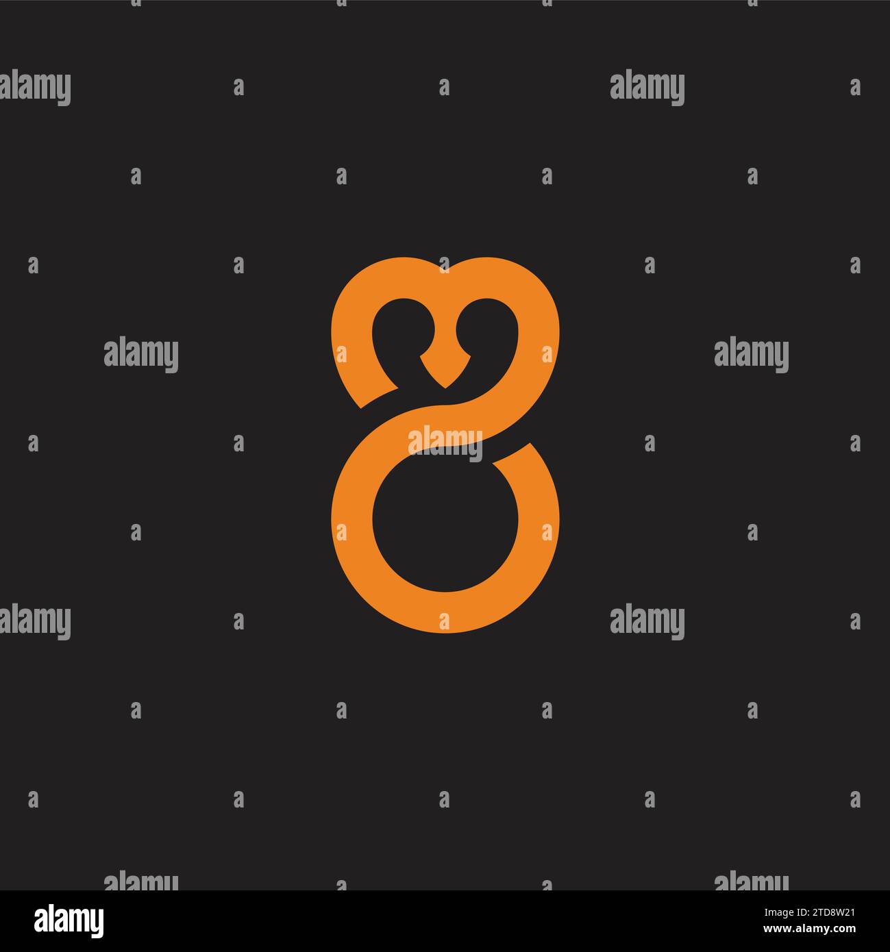 letter m loop geometric line logo vector Stock Vector
