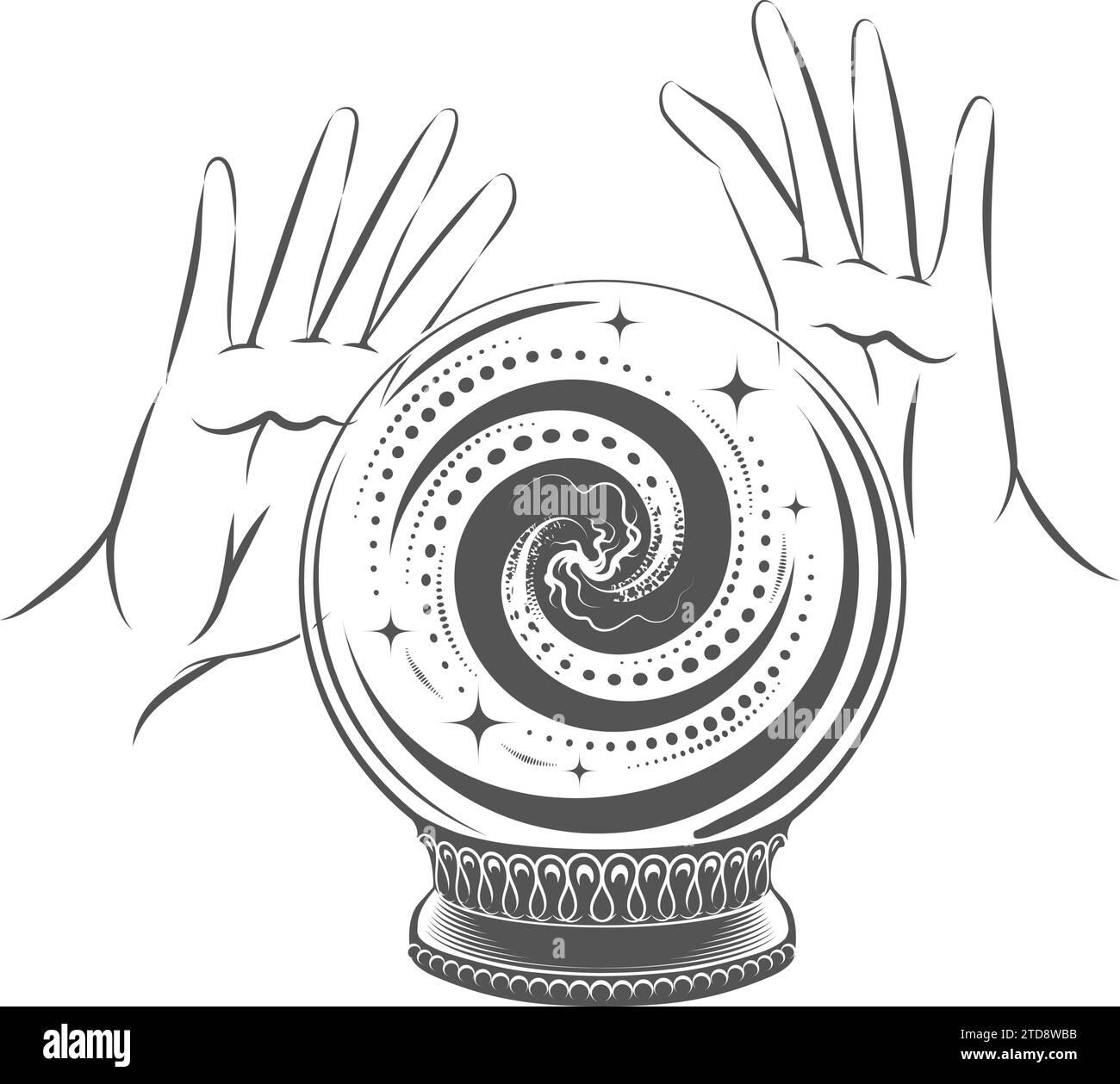 Crystal ball hands Black and White Stock Photos & Images Alamy