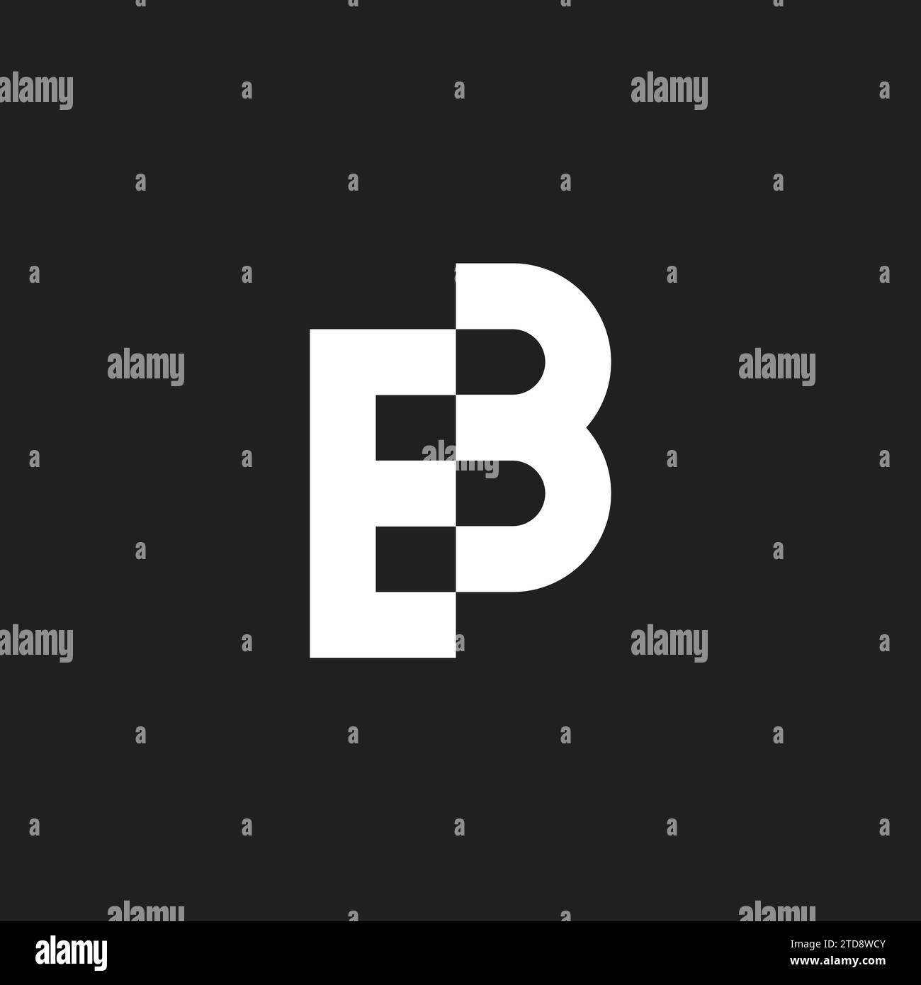 letter be linked simple geometric logo vector Stock Vector