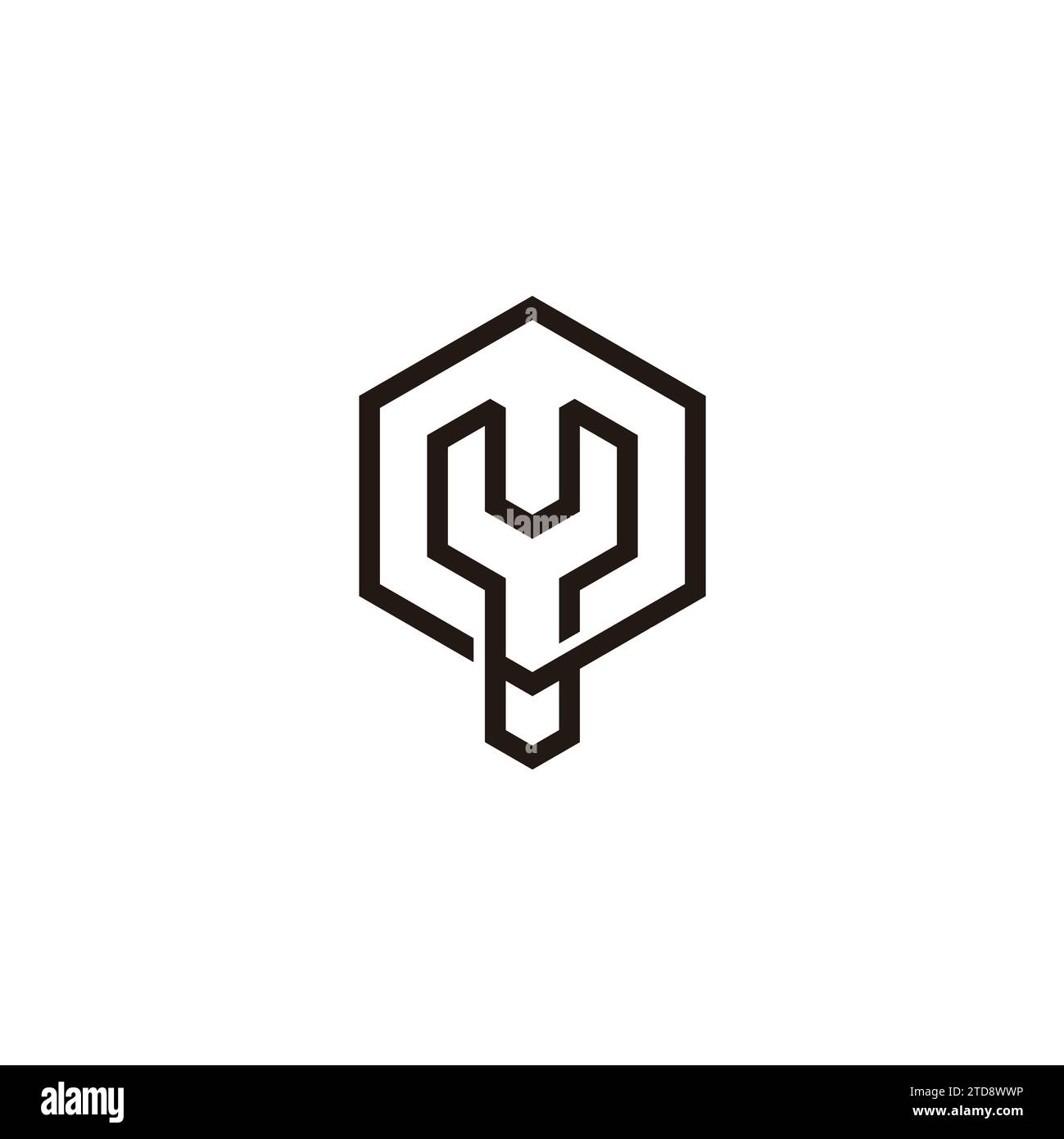 letter y wrench linear logo vector Stock Vector