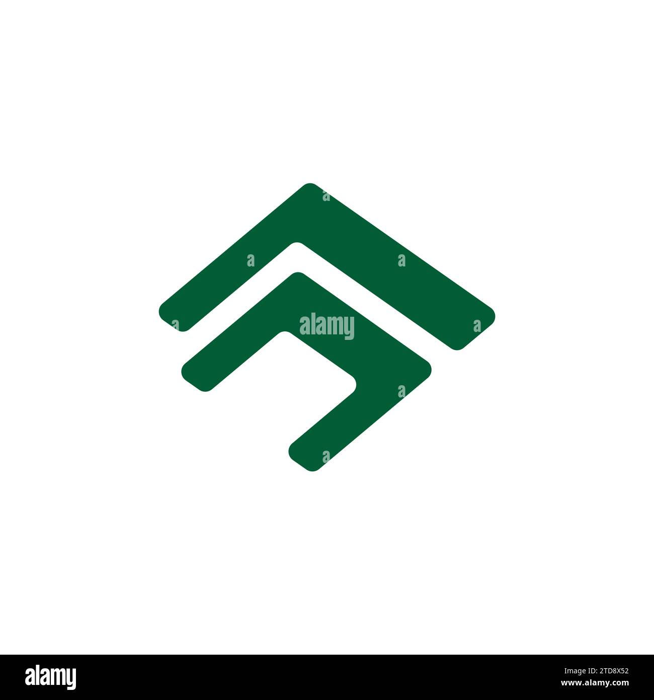letter n green mountain simple logo vector Stock Vector