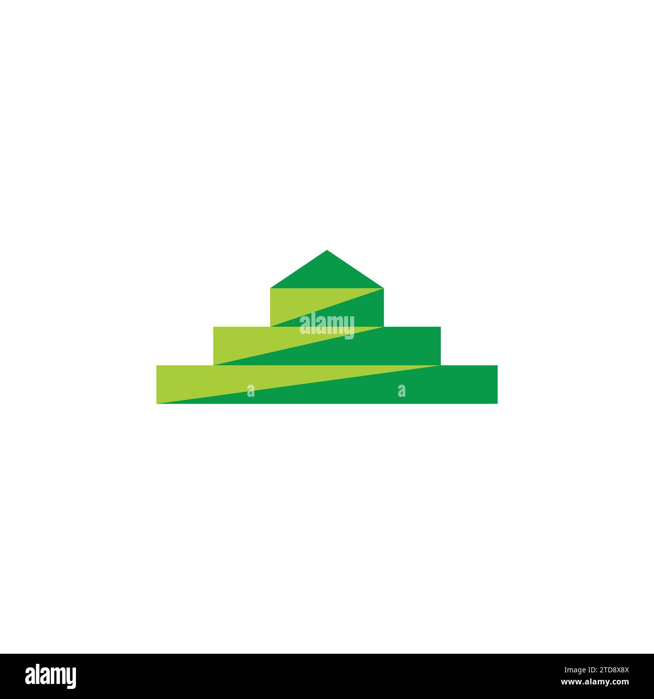 abstract green hill home shape logo vector Stock Vector