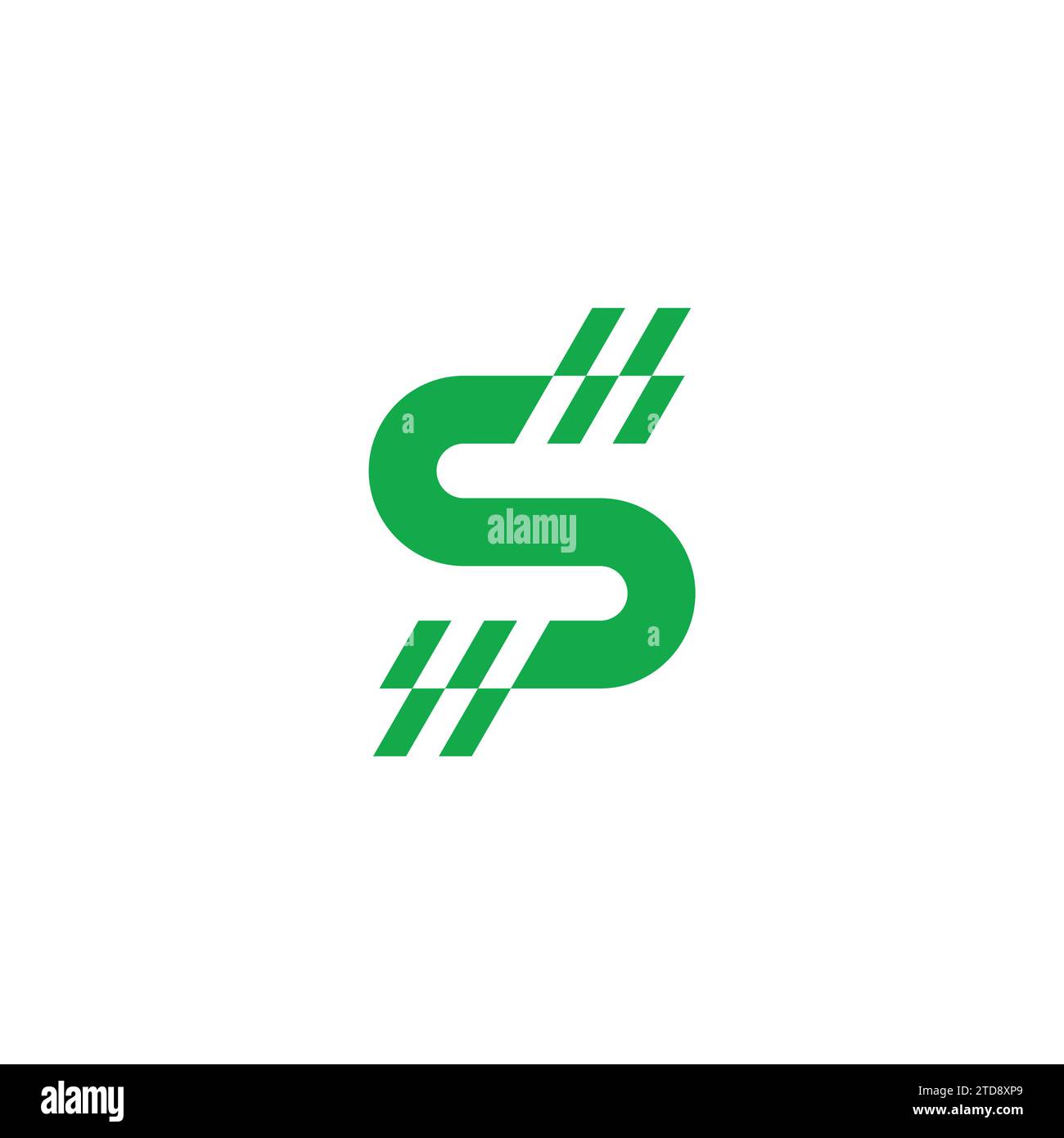 letter s stripes motion green dollar symbol vector Stock Vector