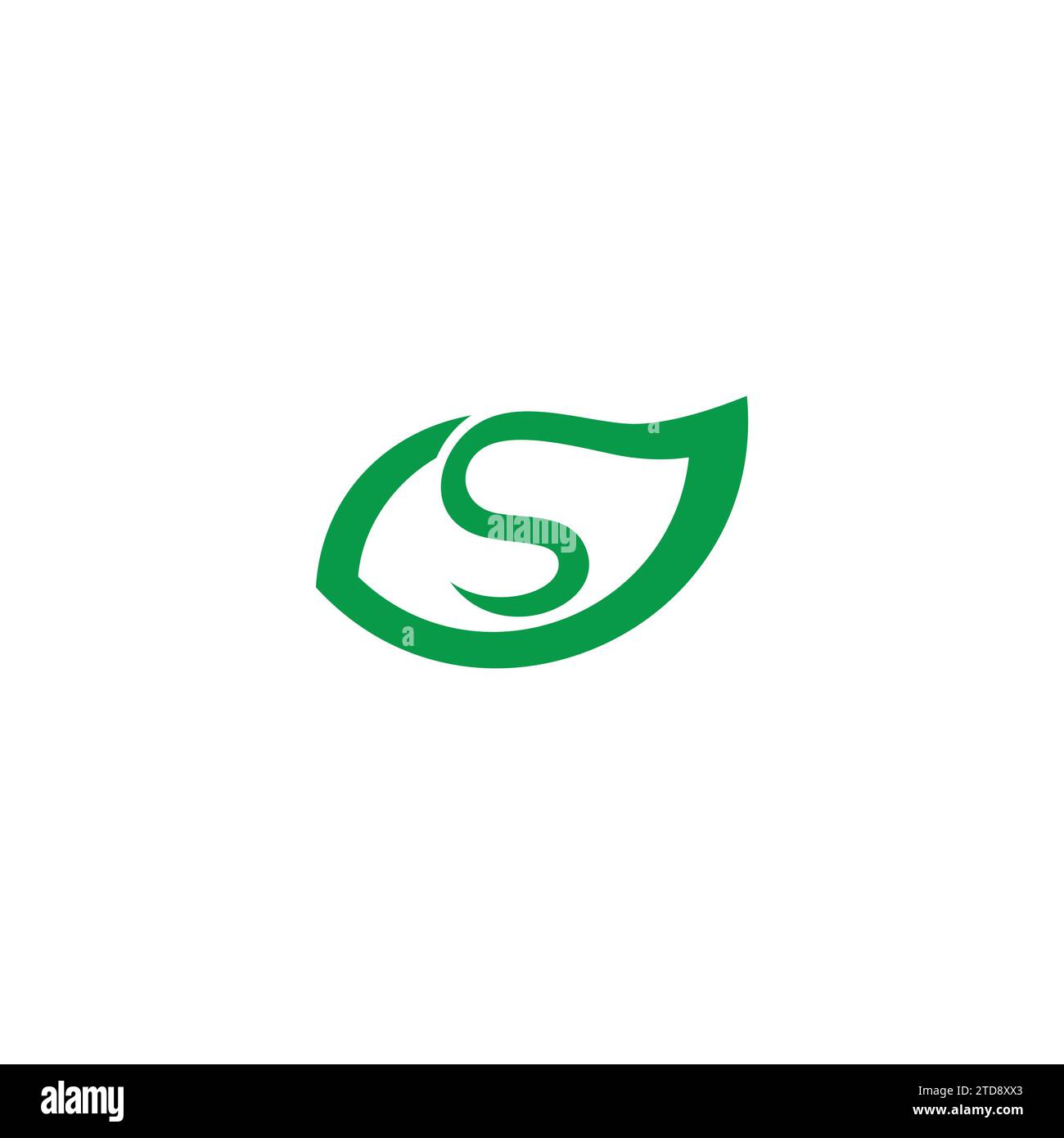 letter s natural leaf herbs symbol logo vector Stock Vector