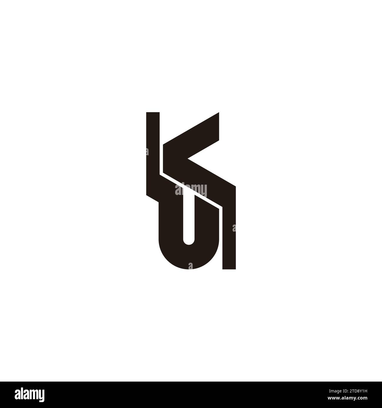 letter ku simple geometric linked logo vector Stock Vector