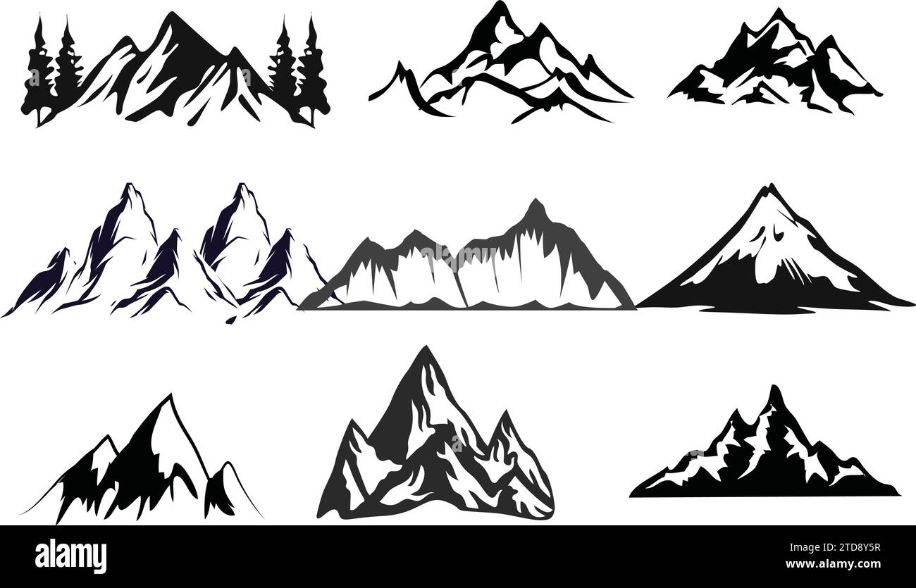 Vector Combo Of Mountain Icon Stock Vector Image & Art - Alamy