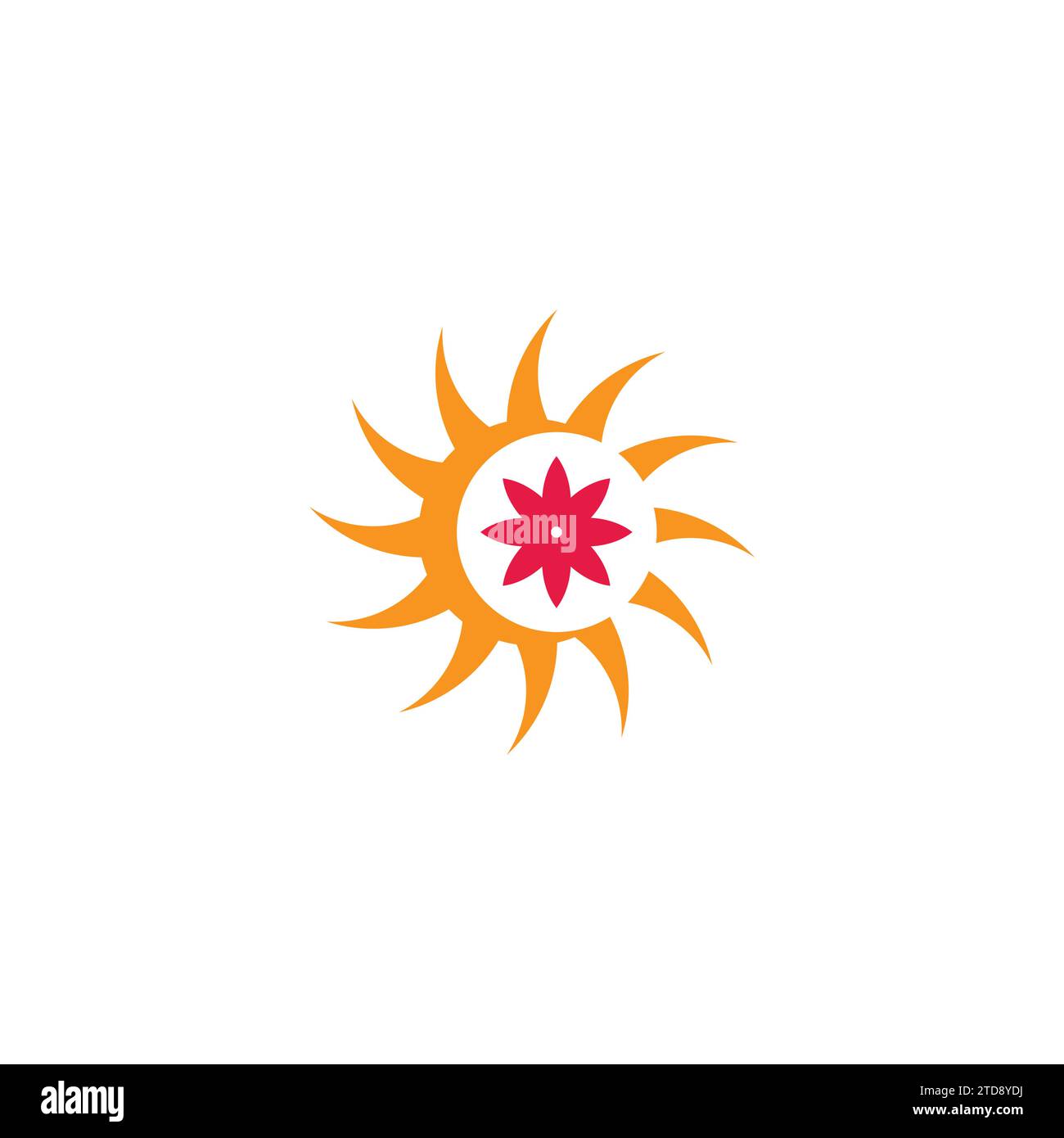 sun and flower simple geometric logo vector Stock Vector