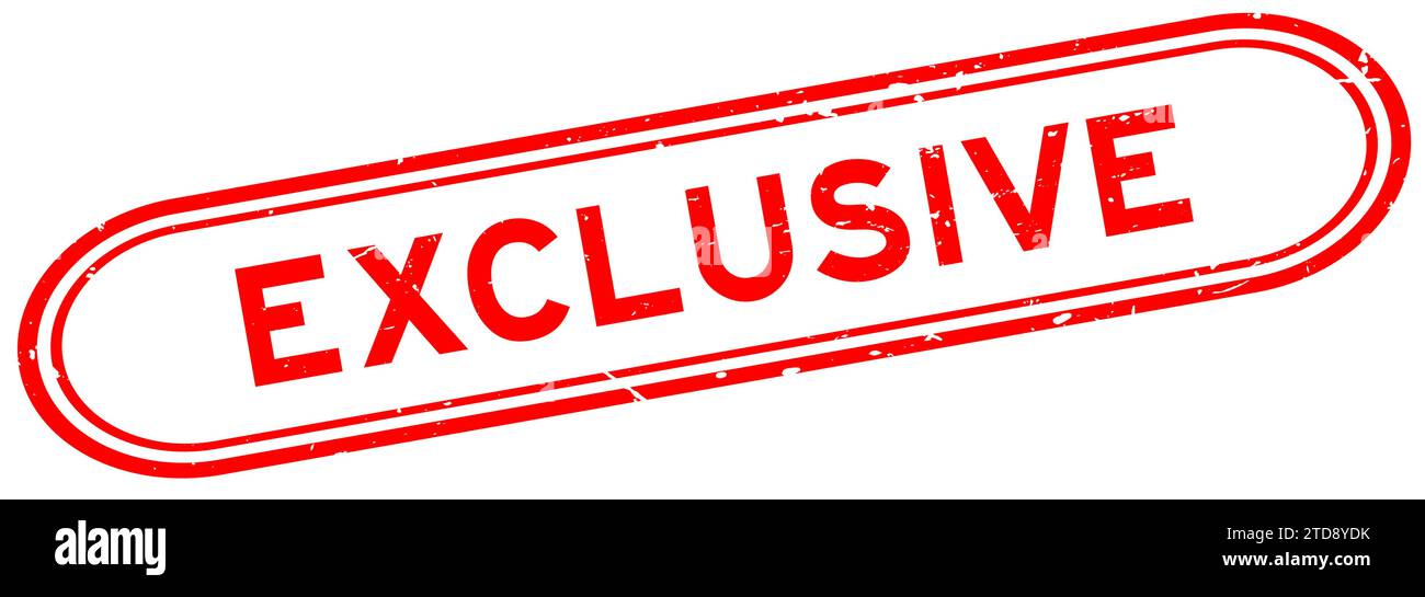 Grunge red exclusive word rubber seal stamp on white background Stock ...