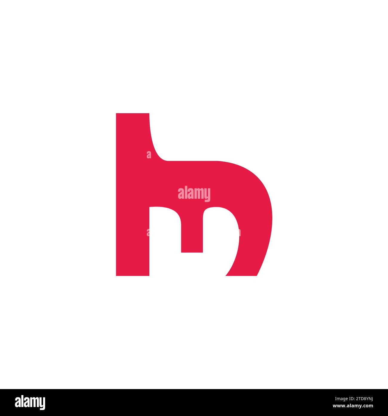 letter hm simple doodle shape logo vector Stock Vector