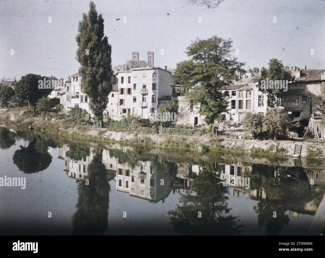 Verdun France First World War River Bell Tower Quay Front Post 